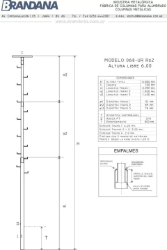 Columna con cruceta de 6 m en internet