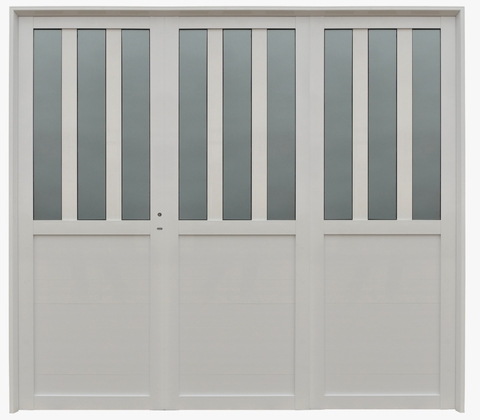 Porton de Aluminio 36mm Vidrio Vertical