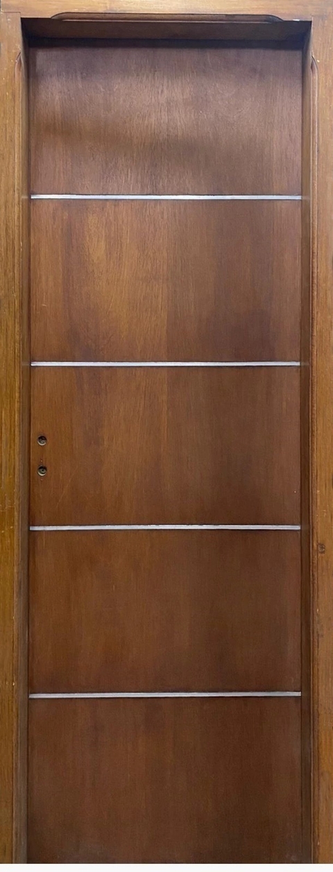 Puerta de Interior enchapada en Cedro con Apliques 90x200