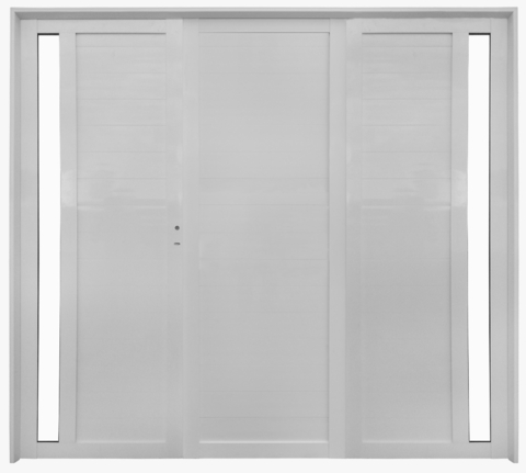 Porton de Aluminio 36mm vidrio entero lateral