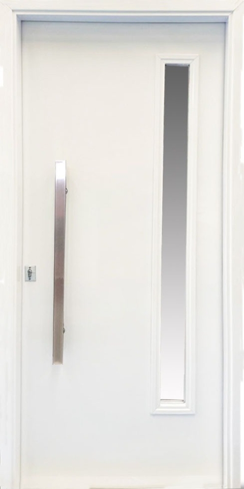 Puerta vidrio lateral - Doble chapa inyectada Blanca - Cod.1800