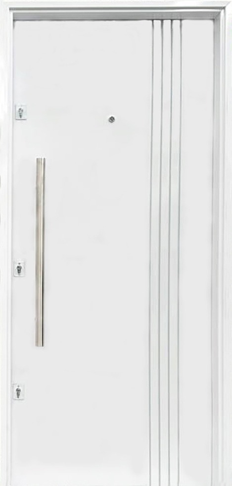 Puerta Ciega cerradura de seguridad - Doble chapa inyectada Blanca - Cod.2530