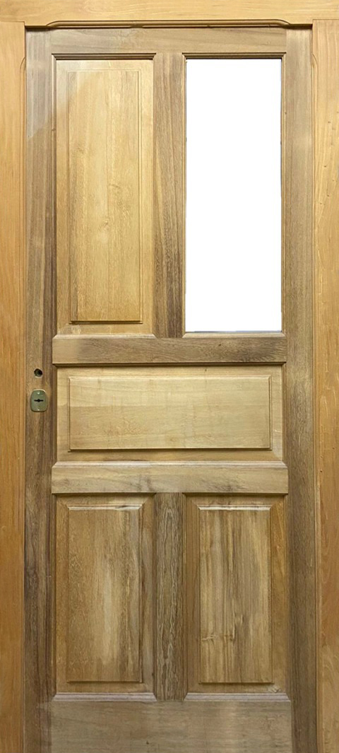 Puerta madera mod. paño fijo lateral