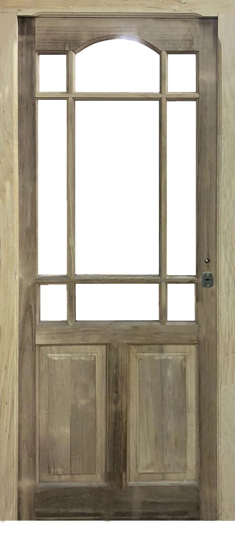 Puerta de Madera mod. 2 tableros vidrio veneciano
