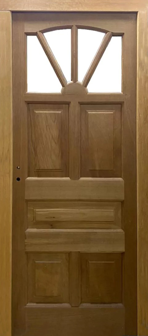 Puerta madera mod 5 tableros con rayos