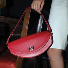 BOLSA MINATO EM COURO VERMELHO - loja online