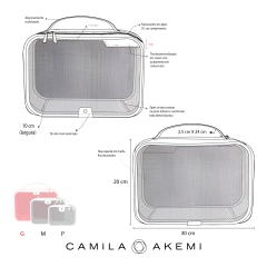 NECESSAIRE OKINAWA G - EM COURO PRETO II - Camila Akemi - Bolsas e acessórios exclusivos em couro legítimo, com certificado LWG