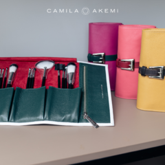 ESTOJO DE PINCÉIS HIGASHI EM COURO PINK - comprar online