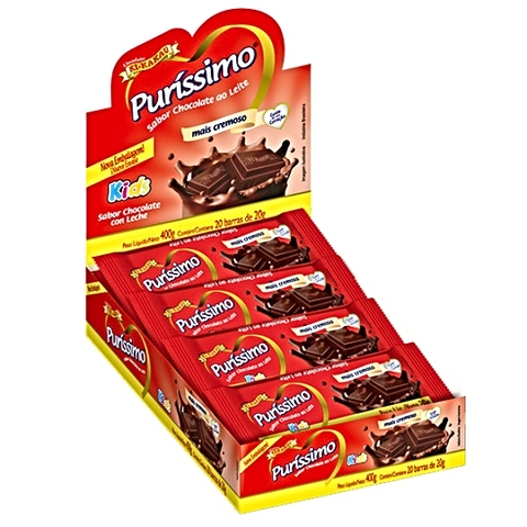 CHOCOLATE PURISSIMO AO LEITE 15 UNID 600 GR