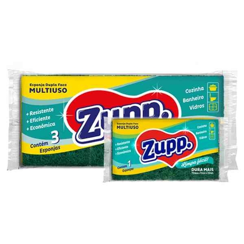 ESPONJA DUPLA FACE ZUPP 3X1