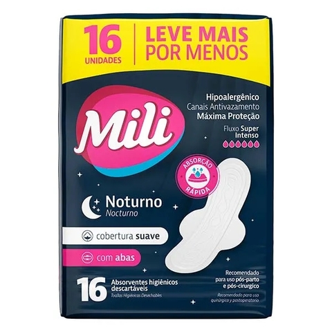 ABSORV MILI NOTURNO SUAVE C/ABAS 16 UNID