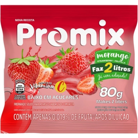 REFRESCO MORANGO PO PROMIX 24 UNIDADES 80G