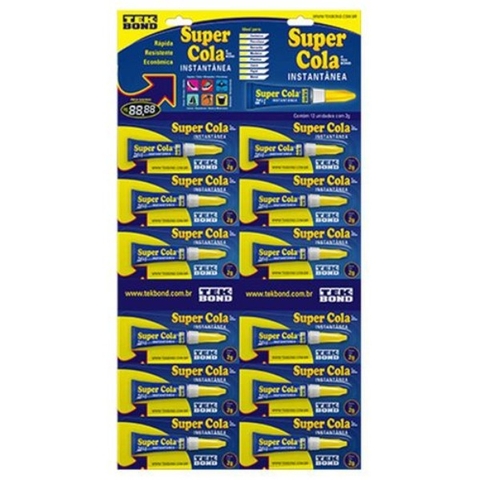 FITA SUPERCOLA 12X2GR TEKBOND CARTELA