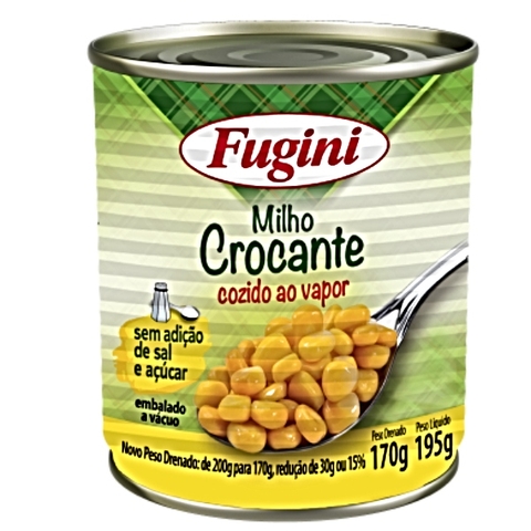 MILHO VERDE CROCANTE AO VAPOR FUGINI LATA 170 G