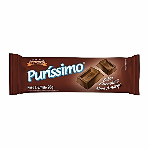 CHOCOLATE PURISSIMO KIDS MEIO AMARGO 20G DISP 400G 20 UNID
