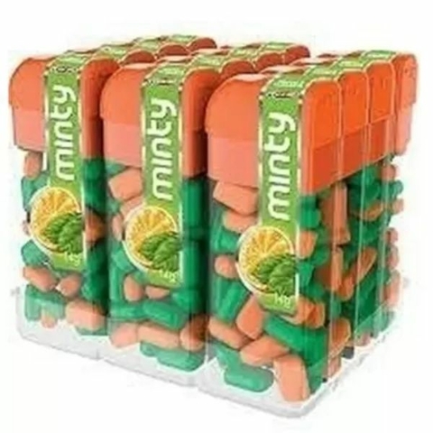 PASTILHA X DOCILE LARANJA 12 UNIDADES MINI MINTY