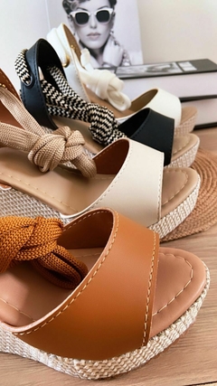 Anabela com Amarração em Tecido - Salto 10 cm - comprar online