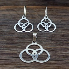 Conjunto Brincos e Pingente de Triquetra