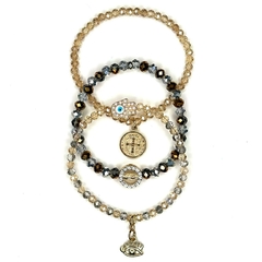 PULSERA TRIO VIRGEN DORADA - comprar online
