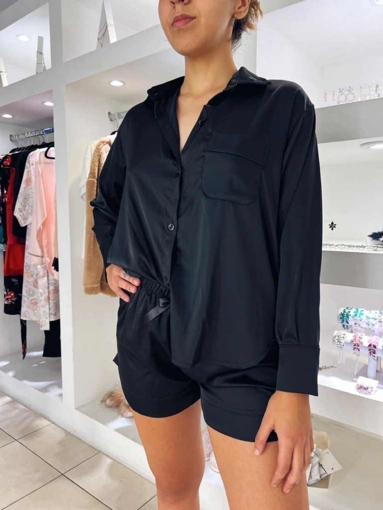 Pijama Lina short - negro