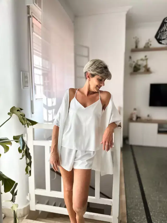 Pijama Pampa - blanco liso