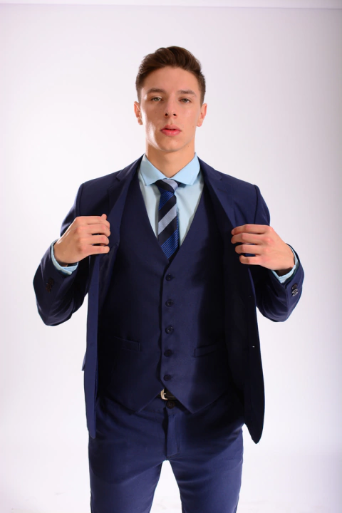 TRAJE COTTON SATEN ELASTIZADO - Azul