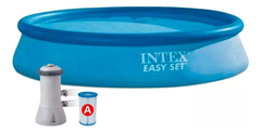 Pileta Inflable Redonda Intex Easy Set 28142 Liso De 3.96m X 84cm 7290l Azul Caja - CLEAN LAB SRL