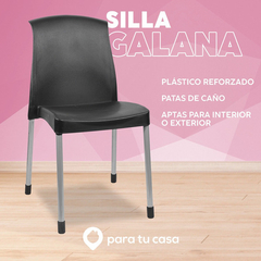 Imagen de Silla Plástica Apilable X 6 Unidades Reforzada Patas De Caño Galana Malba Color Blanco Para Tu Casa