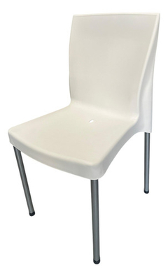 Silla Plástica Apilable X 4 Unidades Reforzada Patas De Caño Galana Ticiana Color Blanco Clean Lab - comprar online