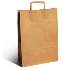 Bolsa De Papel Madera Kraft Con Manija 30x22x10 Pack X 50 Un