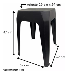 Banco Banqueta Plastica Apilable Ultraresistente Versatil Taburete Auxiliar Multiuso Resistente Robusto Elegante Para Todo Tipo De Uso Oficina Hogar Eventos... - comprar online