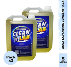 Agua Lavandina Conc. (55 Gr./lt) X 5 Lts Clean Lab Pack X 2 - CLEAN LAB SRL