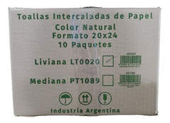 10 Cajas Toallas Papel Beige Intercaladas Liviana Lv 20x24 - comprar online