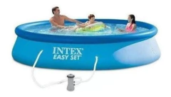 Pileta Inflable Redonda Intex Easy Set 28142 Liso De 3.96m X 84cm 7290l Azul Caja - comprar online