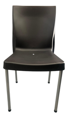 Silla Plastica Y Caño Reforzada Diseño Galana Bar Negro