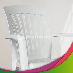 Sillón Silla De Jardín Plástico Reforzado Kansas X 4 Unidades Color Blanco Para Tu Casa - comprar online