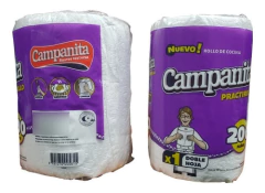 12 Rollos De Cocina Practirollo 200 Paños C/u Campanita - CLEAN LAB SRL