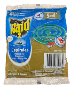 Raid Espirales Ahuyenta Mosquitos 12 Sobres X 4 Espirales