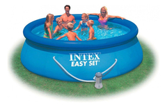 Pileta Inflable Redonda Intex Easy Set 28142 Liso De 3.96m X 84cm 7290l Azul Caja en internet