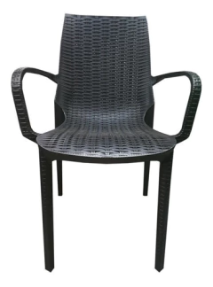 6 Sillon Melodi Plastico + Mesa Rectangular S/ratan 150x90cm - comprar online