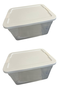 2 Cajas Organizador Contenedor Apilable 66 Litros Con Trabas
