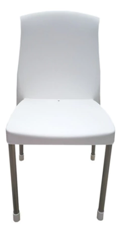 Silla Plastica Y Caño Reforzada Bar Diseño Galana Blanco X 6 - comprar online