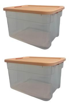 2 Cajas Organizador Contenedor Apilable 66 Litros Con Trabas en internet