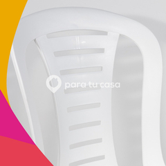 Silla Plástica X 6 Unidades Apilable Reforzada Reina Color Blanco Para Tu Casa - comprar online