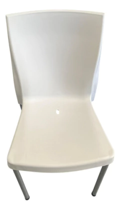 Silla Plastica Y Caño Reforzada Bar Diseño Galana Blanco X 6 - CLEAN LAB SRL