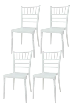 Pack 4 Sillas Tiffany Plastica Reforzada Eventos - - CLEAN LAB SRL