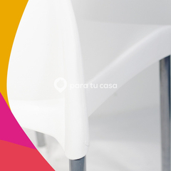 Silla Plástica Apilable X 6 Unidades Reforzada Patas De Caño Galana Malba Color Blanco Para Tu Casa - tienda online