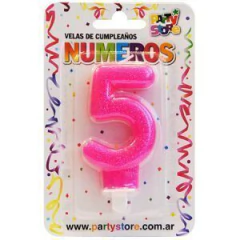 Imagen de Vela de numero Rosa