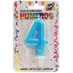 Vela de numero celeste - tienda online