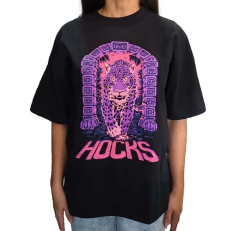 Camiseta Feminina Hocks Onça Oversized - (Preta) - comprar online
